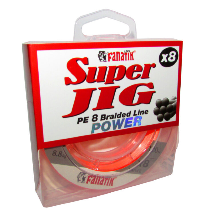 Плетёный шнур Fanatik Super Jig PEx8 (#0,8) 0,14 мм Orange 120 м