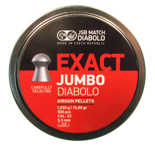 Пульки JSB Diabolo Jumbo Exact к. 5,52, 1,03 гр 15,89 гран. 500 шт.